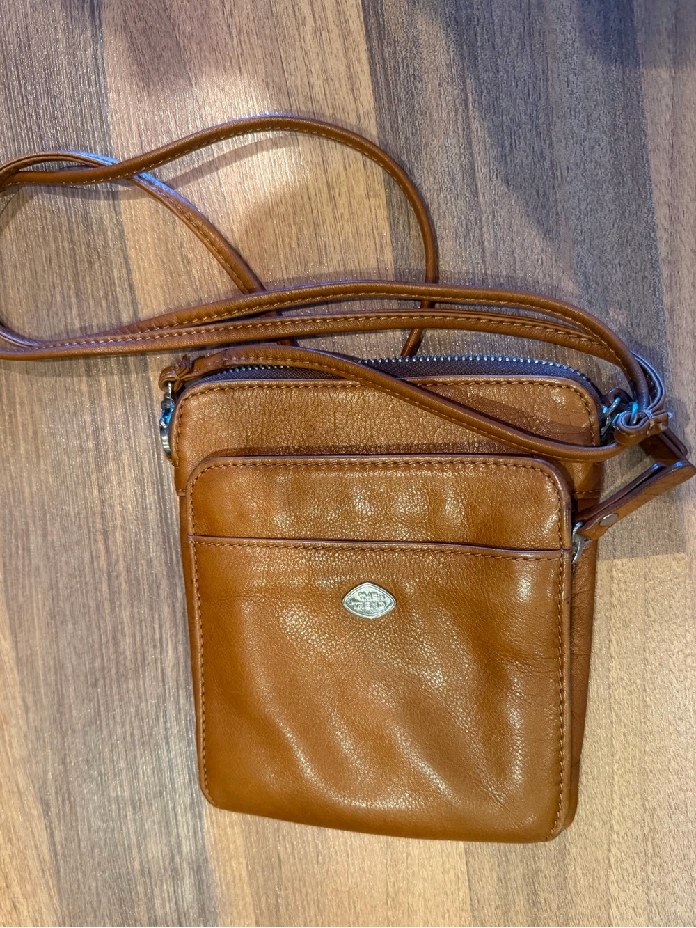 Leather “The Trend” Crossbody Bag in Brown